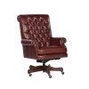 Executive Leather Diamond Tufted Back Chair (Merlot)