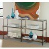 Industrial Metal Bookcase w/ Glass Shelves