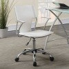 White Leatherette Office Chair w/ Chrome Frame