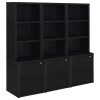 Westpark Black 3-Piece Bookcase Set