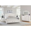Cool Farmhouse Sleigh Storage Bedroom Set (White)