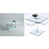 8052 White Starphire Glass Occasional Table Set