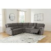 Museum Pewter Reclining Sectional w/ Console