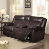 Jude Reclining Loveseat w/ Console (Brown)