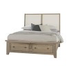 Woodbridge Shadow Grey White Upholstered Bed w/ Storage
