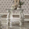 Versailles Glass Top End Table (Bone White)