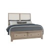 Woodbridge Clear Maple White Upholstered Bed w/ Storage