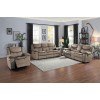 Bastrop Reclining Living Room Set (Brown Microfiber)