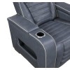 Cyber Blue Power Recliner w/ Power Headrest, Air Massage, Heat and LED Lighting