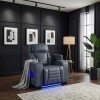 Cyber Blue Power Recliner w/ Power Headrest, Air Massage, Heat and LED Lighting