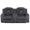 Phyllis Dark Gray Reclining Loveseat w/ Console