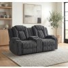 Phyllis Dark Gray Reclining Loveseat w/ Console