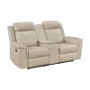 Nest Beige Reclining Loveseat w/ Console