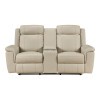 Nest Beige Reclining Loveseat w/ Console