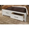 Lodge and Loft Soft White Floating Panel Bed w/ Storage Footboard