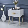 Denvor End Table (White and Gold)