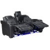 Apex Black Power Reclining Console Loveseat w/ Power Headrests, Air Massage and Heat
