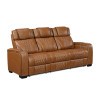 Apex Brown Power Reclining Sofa w/ Drop-Down Table, Power Headrests, Air Massage and Heat