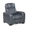 Apex Blue Power Recliner w/ Power Headrest, Air Massage and Heat