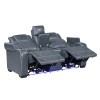 Apex Blue Power Reclining Console Loveseat w/ Power Headrests, Air Massage and Heat