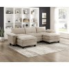 Dublin Taupe 5-Piece Sectional w/ Ottomans