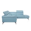 Giselle Blue Right Chaise Sectional w/ Adjustable Headrests