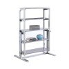 32 Inch Convertible Bookshelf and Dining Table (Gloss Gray/ Chrome)