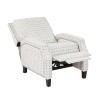 Berenson Off-White w/ Black Plaid Pattern Push Back Recliner