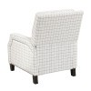 Berenson Off-White w/ Black Plaid Pattern Push Back Recliner