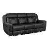 Littleton Black Reclining Sofa w/ Drop-Down Table