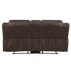 Hazen Dark Brown Reclining Loveseat w/ Console
