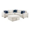 Isla Beige 4-Piece Sectional w/ Pull-Out Bed and Ottoman
