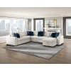 Isla Beige 4-Piece Sectional w/ Reversible Chaise, Pull-Out Bed and Hidden Storage