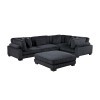 Traverse Black 5-Piece Sectional w/ Ottoman