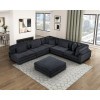 Traverse Black 6-Piece Sectional w/ Ottoman