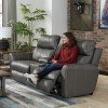 Mara Power Lay Flat Reclining Console Loveseat w/ Voice Commands (Anthracite)