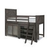 Bunkhouse Mid Loft Bed w/ Door Chest and Bookcase
