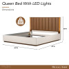 Pavira Walnut Platform Bed w/ LED Lighting