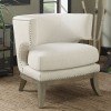 Barrel Back Design Accent Chair (White)