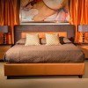 21 Cosmopolitan Upholstered Tufted Bed (Orange)