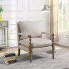 Oatmeal Accent Chair w/ Decorative Casters