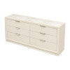 Portrait Alabaster White Panel Bedroom Set w/ LED Lights