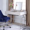 Saffron Vanity Desk (Natural/ Chrome)