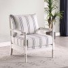 White and Navy Accent Chair