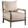 Blanchett Beige and Distressed Brown Accent Chair