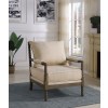 Blanchett Beige and Distressed Brown Accent Chair