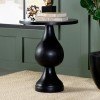 Black Stain Accent Table w/ Round Shaped Pedestal