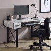 Settea Computer Desk (Antique White/ Black)