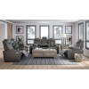 HyllMont Gray Power Reclining Living Room Set w/ Adjustable Headrests