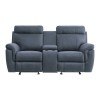 Clifton Glider Reclining Loveseat w/ Console (Blue)